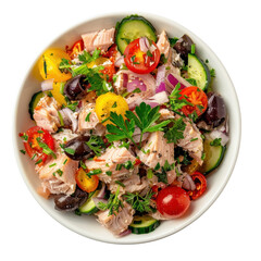 Poster - PNG Mediterranean tuna salad platter lunch dish.