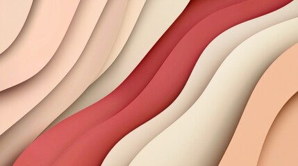 Poster - Smooth, undulating shapes in shades of red and beige create a dynamic and visually appealing abstract background, perfect for modern design projects