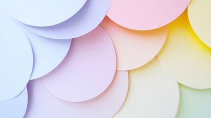 Poster - Overlapping circles in soft pastel colors create a visually captivating abstract design, offering a soothing and harmonious backdrop with a gentle gradient of hues