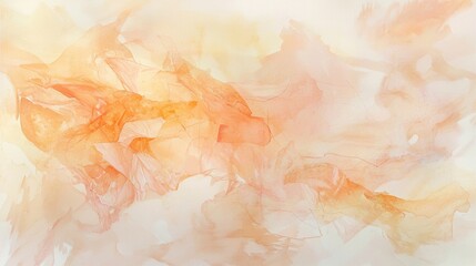 Poster - Soft orange and yellow watercolor washes blend seamlessly, creating a dreamy and ethereal background with a delicate interplay of light and shadow