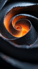 Poster - Orange light radiating from the center of a dark, textured spiral creates a captivating and abstract visual, inviting viewers into a world of mesmerizing patterns and energy