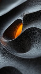 Poster - Abstract black and orange particles are flowing and glowing, creating a dynamic and visually appealing composition with a sense of movement and energy