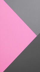 Poster - Geometric composition featuring pink and grey paper sheets forming an abstract design, creating a dynamic visual contrast ideal for modern and minimalist backgrounds