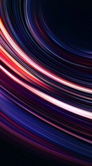 Poster - Abstract background showing colorful streaks creating curved lines on dark background with stars, perfect for digital art and graphic design projects