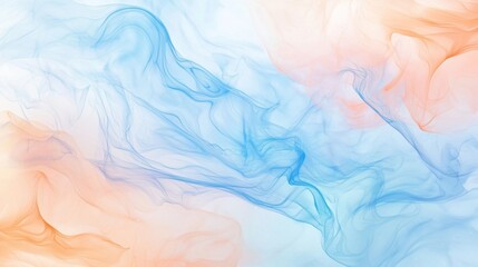 Poster - Pastel blue and orange swirls intertwining create a dreamy, ethereal atmosphere, enhancing backgrounds and artistic projects with a soft, flowing texture and vibrant colors