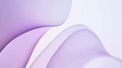 Poster - Smooth, translucent purple lines gracefully flow and overlap, forming gentle curves against a soft white and light purple backdrop, creating an elegant and abstract composition