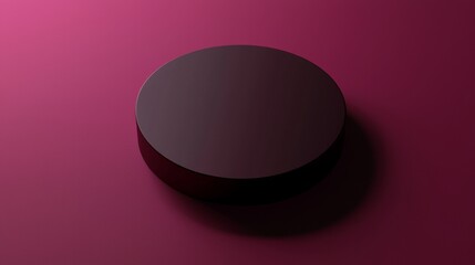 Poster - Black cylinder product display podium on magenta background with soft light creating a modern and minimalist aesthetic, perfect for showcasing products