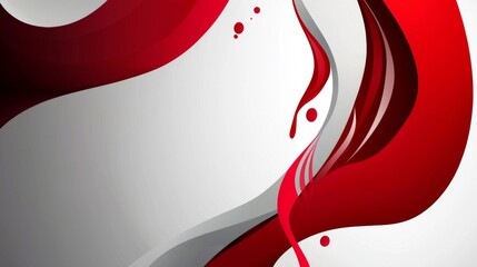 Poster - smooth red and grey stripes flowing together create a wavy, dynamic abstract background featuring am