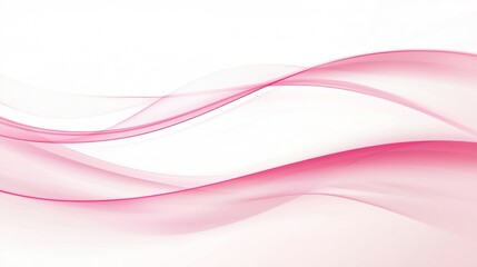 Poster - Gentle pink waves gracefully flowing on a clean white background, creating a smooth and elegant abstract design perfect for various creative projects