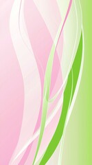 Poster - intertwining pink and green gradient wavy lines create a dynamic and flowing abstract background des