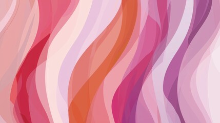 Poster - Smooth, flowing lines in shades of pink, orange, and purple create an abstract wavy pattern, ideal for backgrounds, presentations, or artistic projects