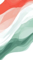 Poster - Red, white and green gradient waves flowing and blending together, creating a dynamic and visually appealing abstract composition with a sense of motion and fluidity