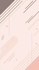 Poster - Geometric shapes and lines are creating a minimalist and modern abstract background design in pink, brown, and beige colors, perfect for websites, presentations, or social media posts