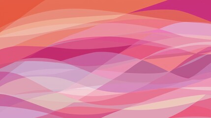 Poster - Intertwined pink and orange wavy lines create a dynamic and visually appealing abstract background, blending warm hues and smooth curves for a modern and vibrant design