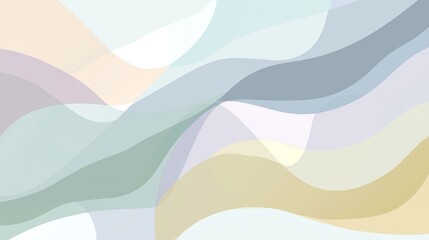 Poster - Soft pastel-colored abstract waves flowing gently create a soothing and elegant background, perfect for adding a touch of tranquility to any project