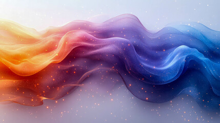 Poster - Flowing colorful ribbon on a white background, representing creativity, design, and modern simplicity