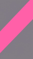 Poster - Pink diagonal stripe stands out against a gray background, creating a simple yet striking abstract composition, ideal for modern and minimalist designs