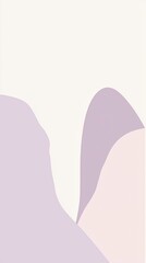 Poster - pastel lavender and pink shapes intertwine on a clean white backdrop, creating a calming and minimal