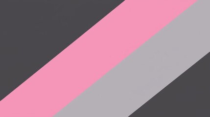 Poster - Creating a modern diagonal pattern, pink, grey, and dark grey stripes blend seamlessly, offering a stylish backdrop ideal for various graphic design projects and contemporary art applications