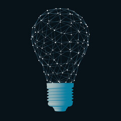 Aufkleber - Lightbulb as an innovation idea concept. Dark background. 3d rendering