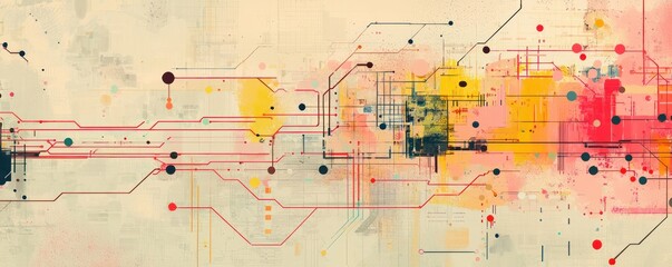 Abstract line compositions representing technological advancements, like circuits and data streams.