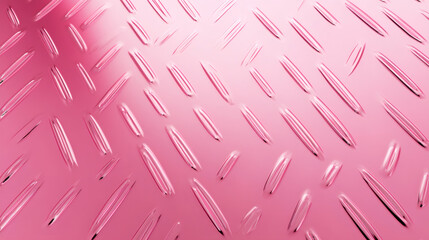 Poster - Shiny pink metallic diamond plate surface reflecting light, creating a glamorous and stylish textured background