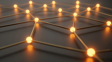 Poster - glowing network of interconnected lines and nodes creates visually striking pattern, symbolizing con