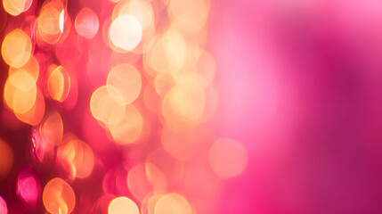 Aufkleber - Romantic pink and orange bokeh lights creating a blurred background, perfect for Valentine's Day projects