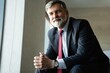 © opolja - Positive successful mature businessman sitting in armchair in modern office
