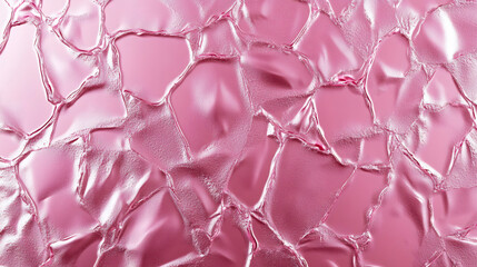 Aufkleber - Crinkled metallic pink foil creating glossy textured surface for romantic design backgrounds