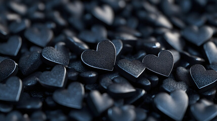 Leinwandbilder - Creating a romantic backdrop filled with numerous dark hearts, perfect for celebrating Valentine's Day and expressing deep emotions