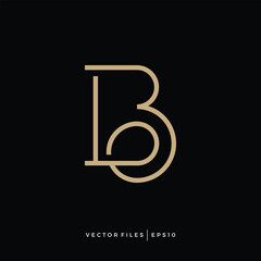 Poster - monogram initials LB BL logo design