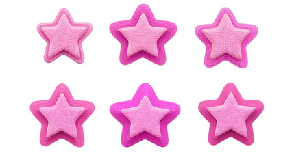 Poster - Collection of Pink Textured Cardboard Stars Generative AI
