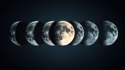 Wall Mural - phases of the moon against a dark sky