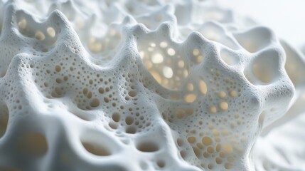 Poster - intricate white porous structure resembling organic patterns