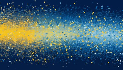 blue yellow bokeh glowing background