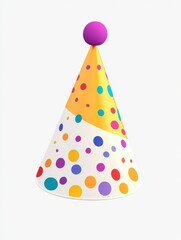 Wall Mural - Flat design Party hat icon with copy space on white background. Ideal for celebration and retirement visuals. Photo Stock Concept