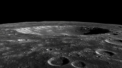 Lunar surface with craters under black sky