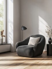 Poster - mockup of a modern room interior with a 3d render