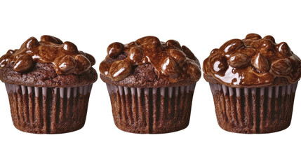 Poster - Delicious Chocolate Muffins on a Transparent Background Generative AI