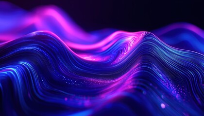 Poster - Modern Blue Wave Element For Presentations, Flyers, Posters, Brochures, And Websites. Abstract And Shiny Design Suitable For Technology And Science Themes.