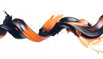 Poster - Abstract Twisted Brush: A Vivid Display Of Paint Splash, Splatter, And Ful Spiral In Artistic Smear And Colorful Ribbon On White Background.