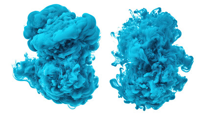 Poster - Blue Fog Smoke Collection on Clear Background Generative AI
