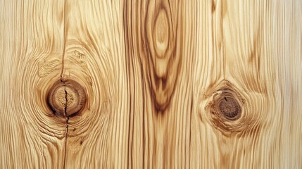 Wall Mural - Natural wooden texture with knots and grain patterns in light brown hue