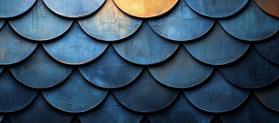Blue and copper scale pattern background. Website design