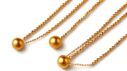 Poster - Gold Round Chain Collection on Clear Background Generative AI