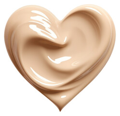 Wall Mural - PNG Brown heart shaped cream foundation cosmetic texture.