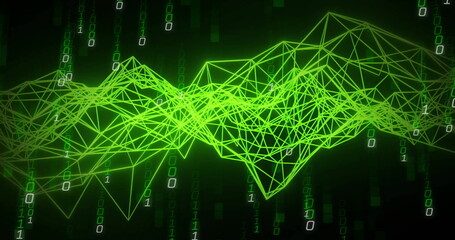 Poster - image of binary coding and digital data processing over connections
