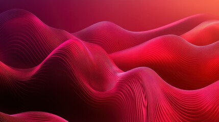 Poster - Vibrant red and purple abstract waves with gradient light