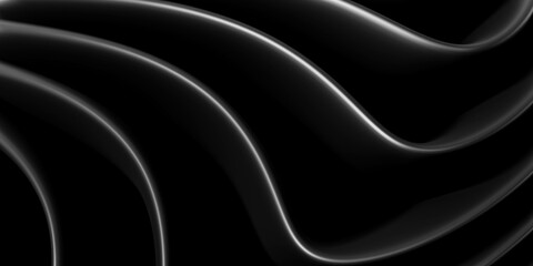 Poster - Abstract Wavy Lines in Black and Gray
